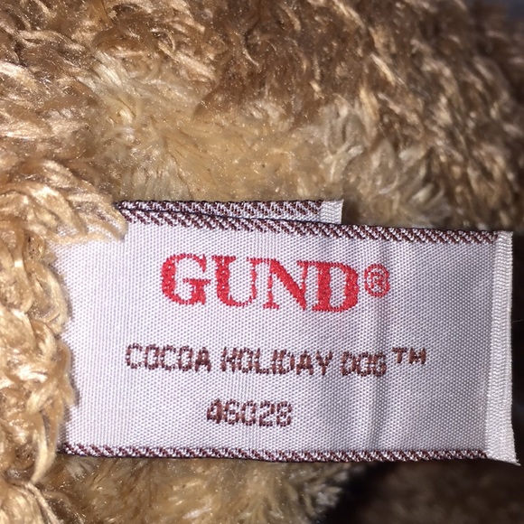 Gund Cocoa Holiday Dog Plush Stuffed Animal Puppy Brown Beige - Picture 6 of 12